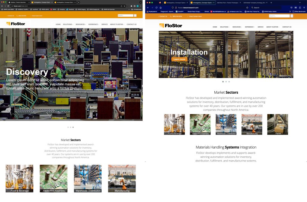 Comparison of large and smaller slider banners.