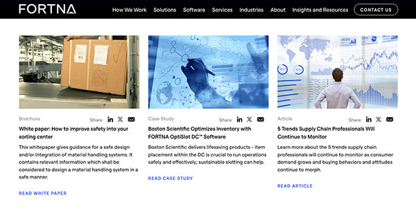 Brochure style article