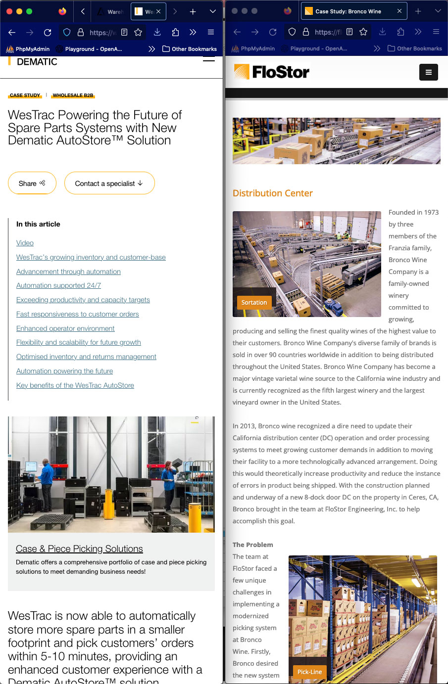 Case Study Comparisons